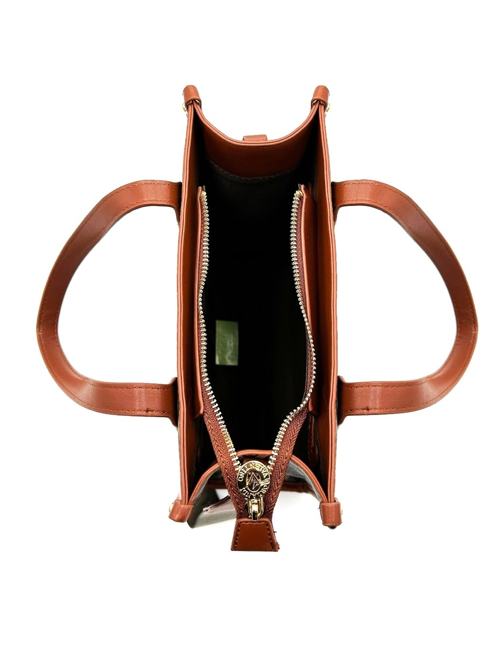 Valentino Brown Logo Monogram Tote with Gold Emblem with guitar strap - Picture 2 of 6